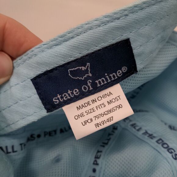Can I Pet Your Dog? Slideback Hat Blue OSFM Embroidered State Of Mine - Picture 8 of 8